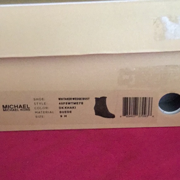 michael Kors wedge boot DK khaki 9M suede new box - Picture 7 of 15